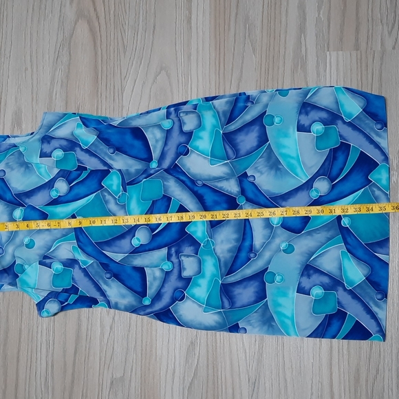 Chad's Place vintage blue fun print dress size 12 - Picture 4 of 6